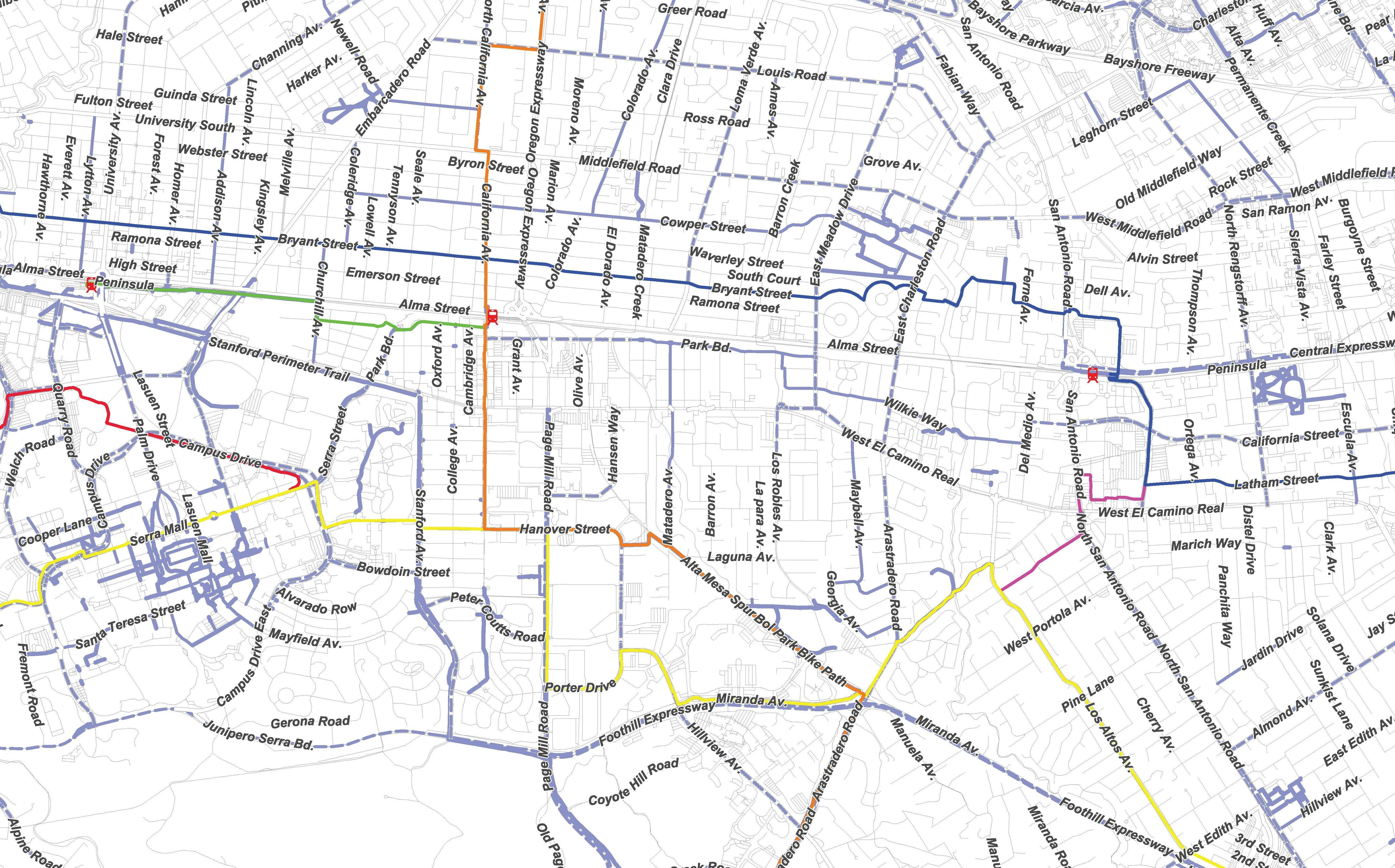 find-a-car-lite-bike-route-stanford-research-park